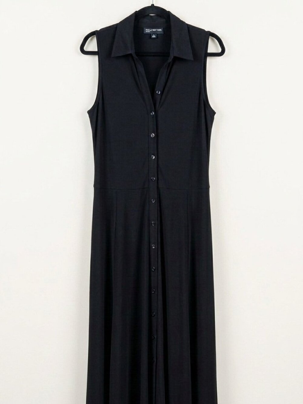 Jones New York sleeveless collared button-front midi dress